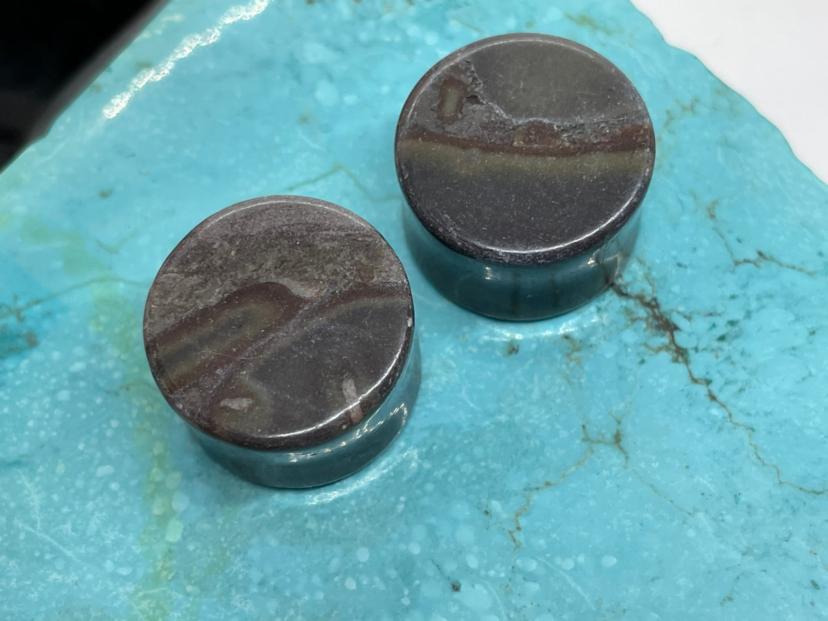 OOAK Black Bamboo Stone Plugs – 3/4" (19mm)