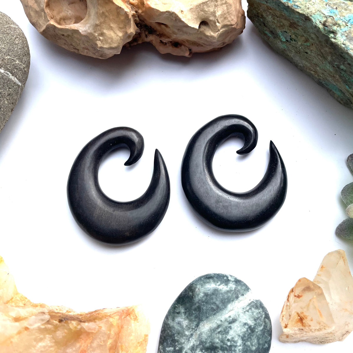 Classic Ebony Wood Thick Hoop Earrings – Limited Stock