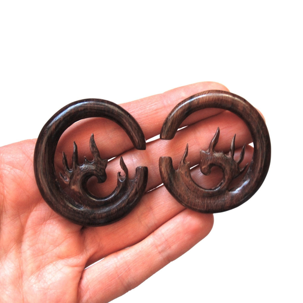 High Octane Wooden Flame Hoop Earrings – 4g & 2g