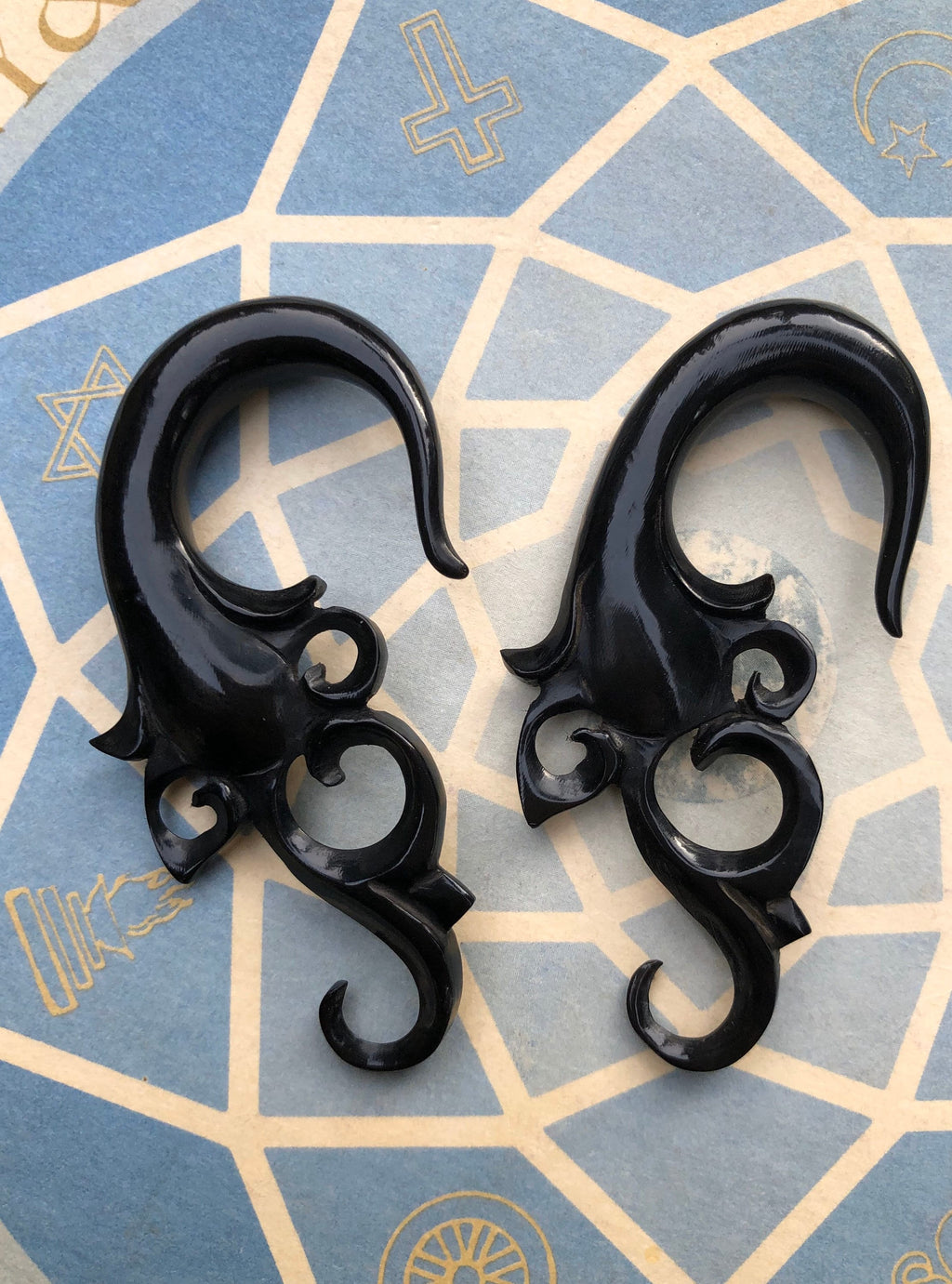 Hand-Carved Bone Wisteria Hanging Earrings