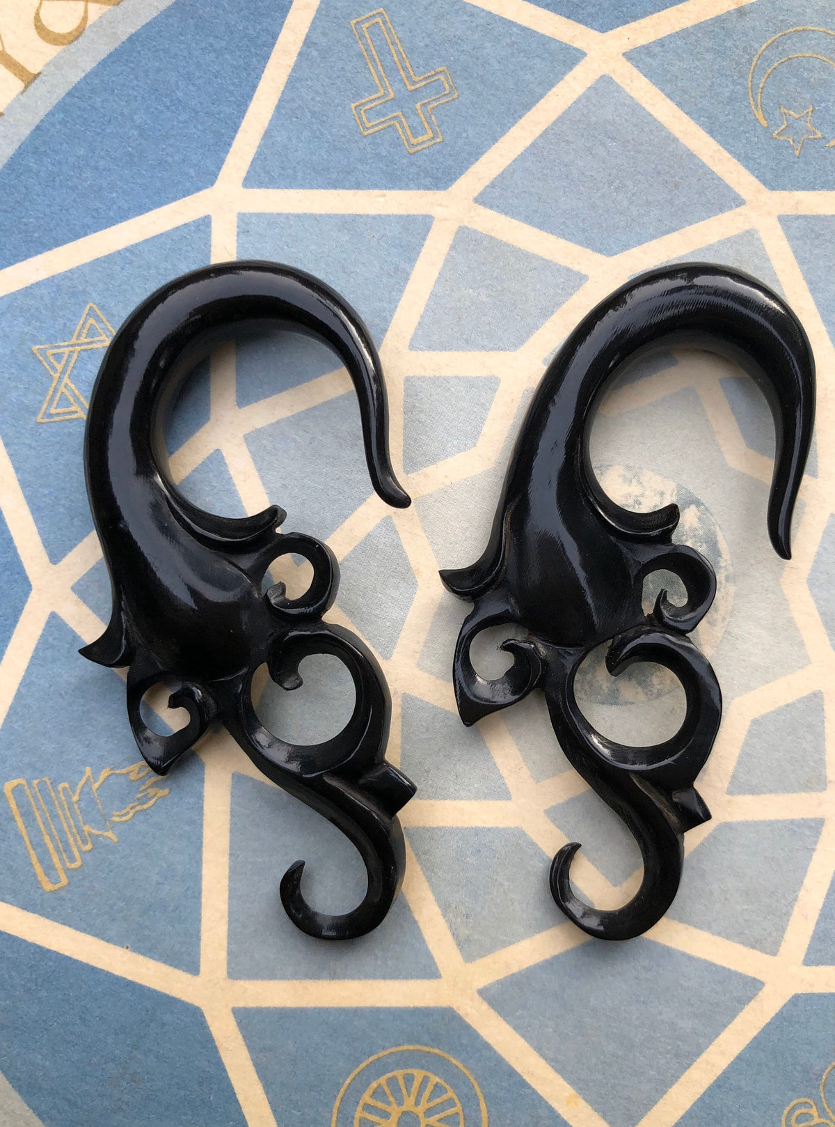 Hand-Carved Bone Wisteria Hanging Earrings
