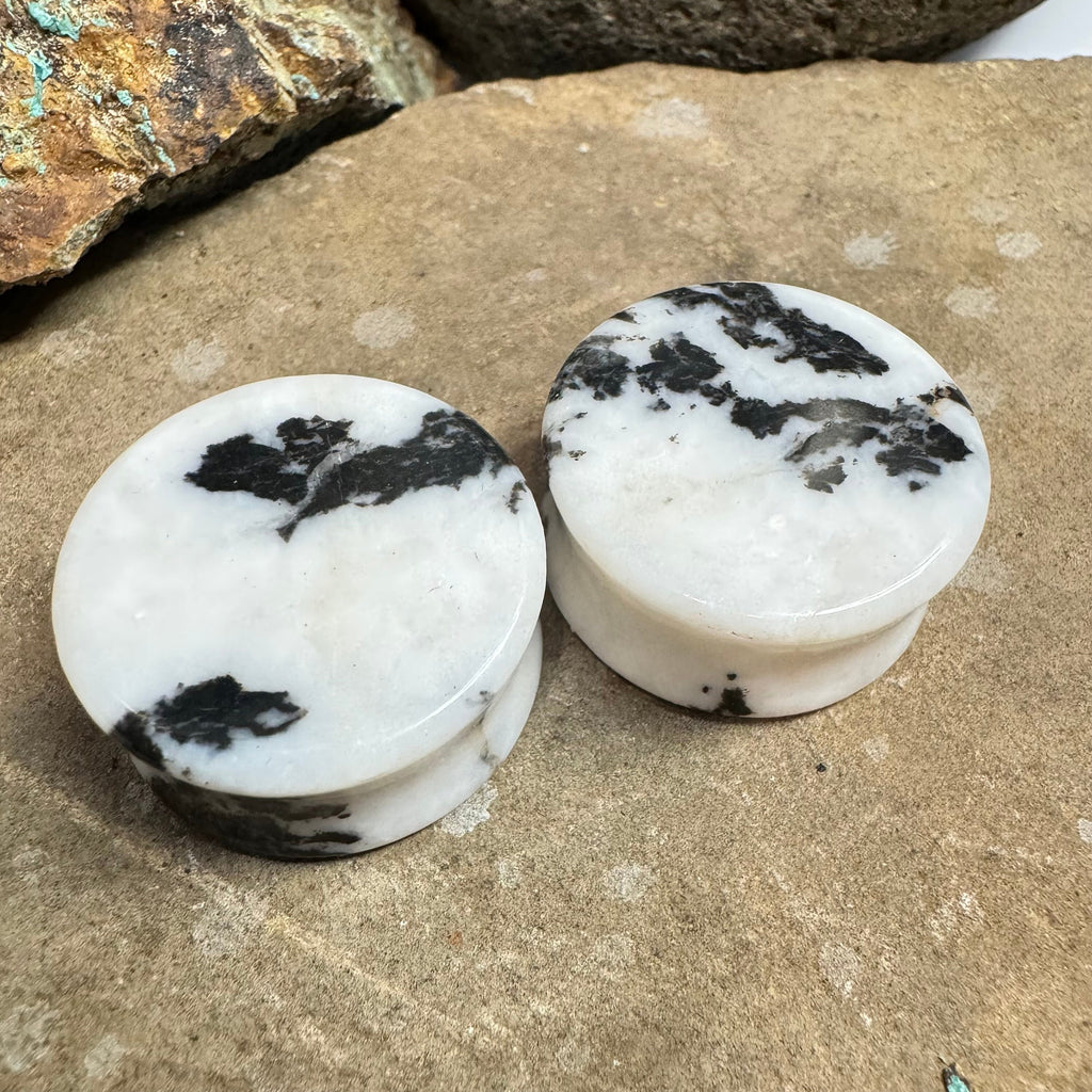 OOAK Zebra Jasper Plugs – 1" (25mm) Double Flared