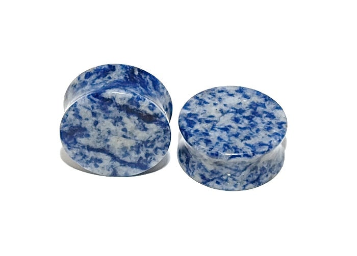 Blue Spot Jasper Plugs – Double Flared Stone Ear Gauges