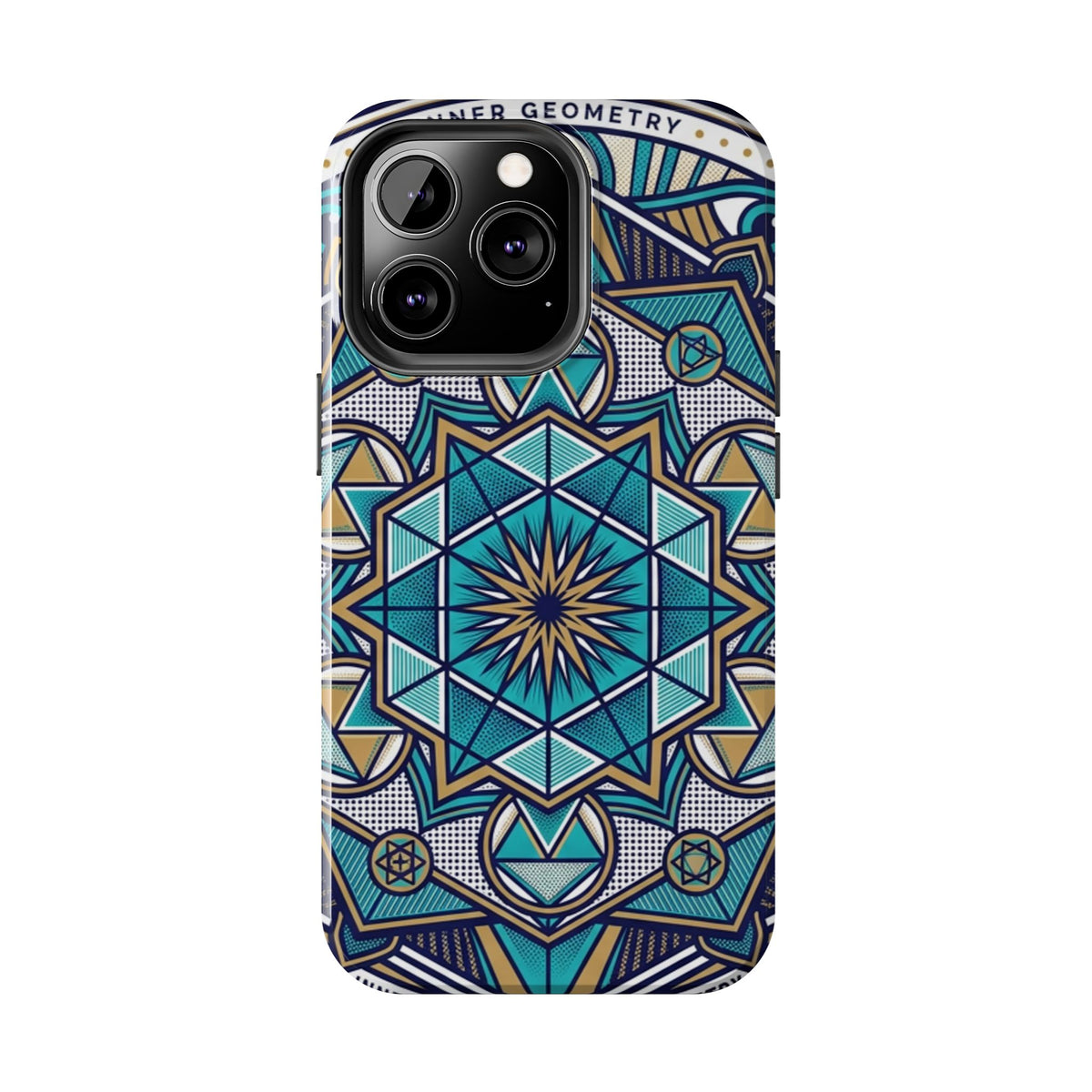 Tough Phone Case — Blue Geometric Mandala Protective Phone Cover