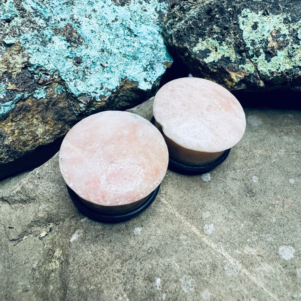 OOAK Pink Chinese Jasper Plugs – 7/8" (22mm) Single Flared