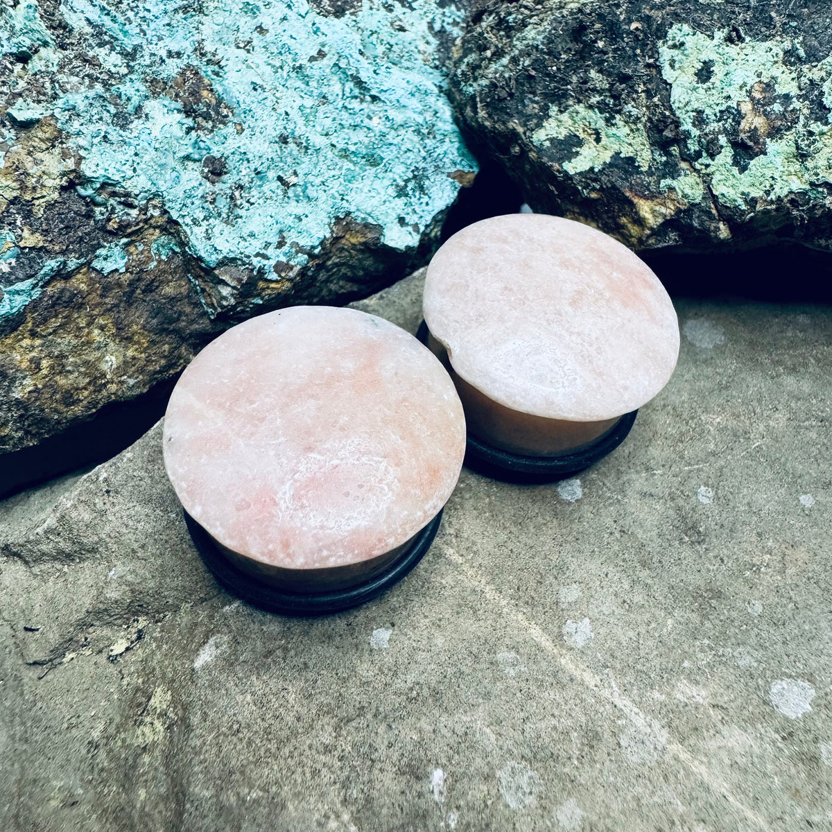 OOAK Pink Chinese Jasper Plugs – 7/8" (22mm) Single Flared