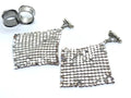 Silver-Tone Magnetic Clasp Gauged Earrings