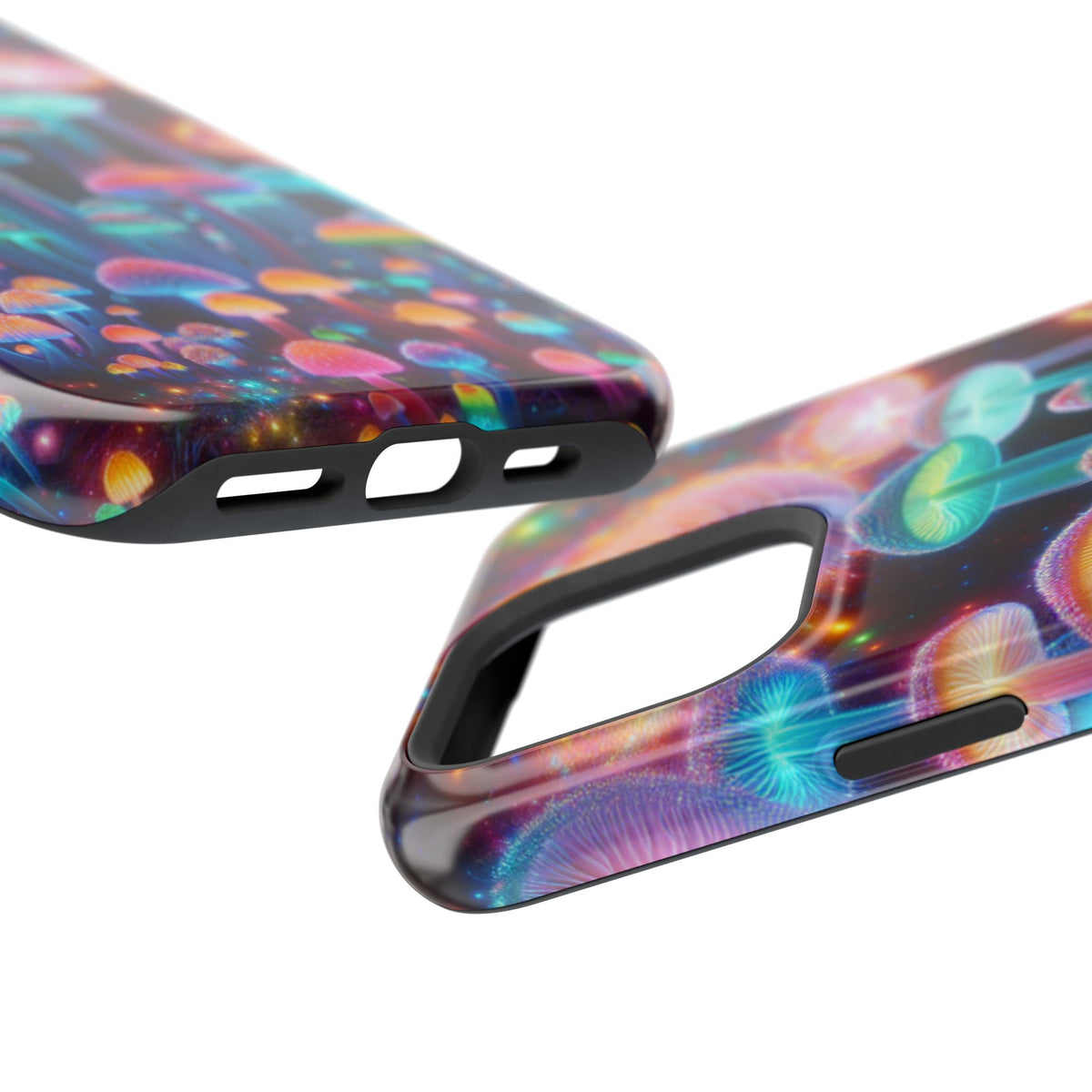 Psychedelic Neon Mushroom Phone Case — Protective Cosmic Art iPhone Cover