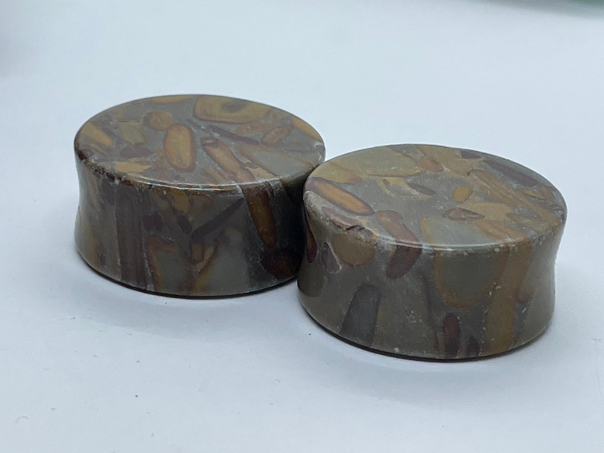 OOAK Jasper Stone Plugs – 1" (25mm)