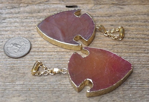 Red Agate Arrowhead Magnetic Clasp Earrings