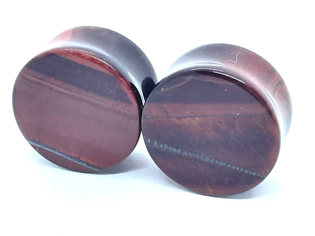 OOAK Red Tiger’s Eye Plugs – 7/8" (22mm)