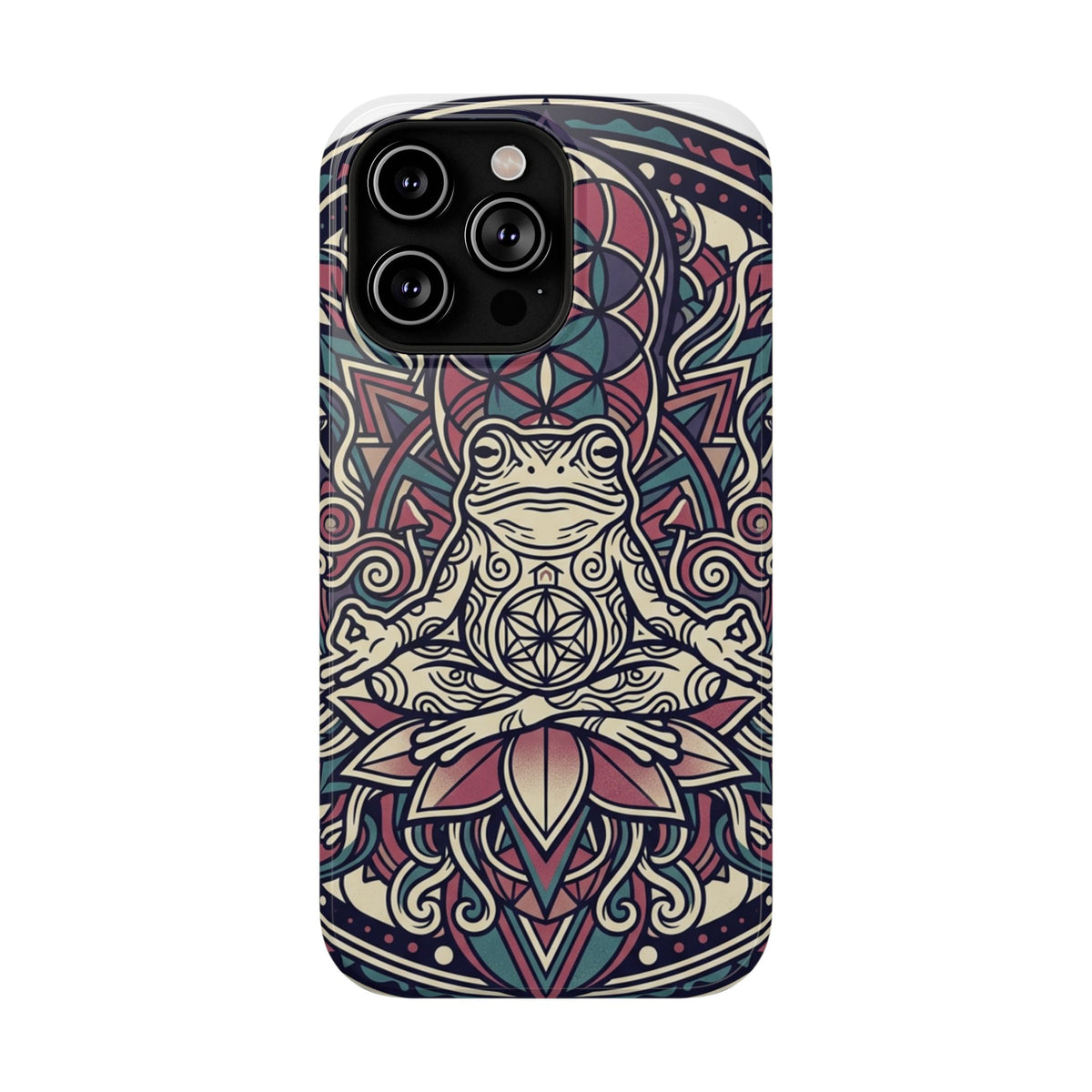 Meditative Frog Mandala Phone Case — Impact‑Resistant Protective Cover