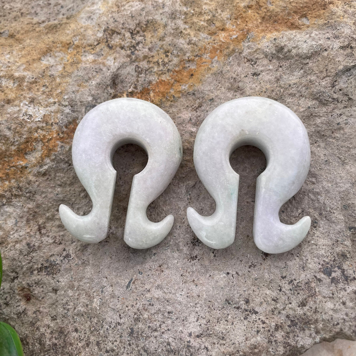 OOAK Jadeite Omega Ear Hangers – 1/2" (13mm)