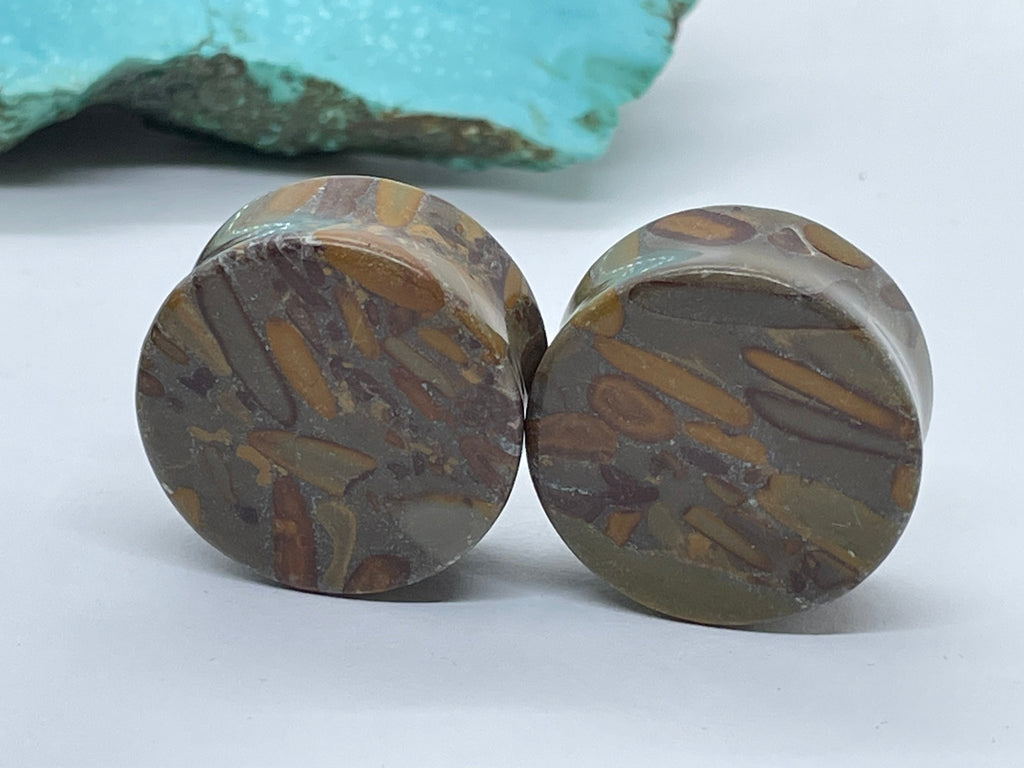 OOAK Jasper Stone Plugs – 1" (25mm)