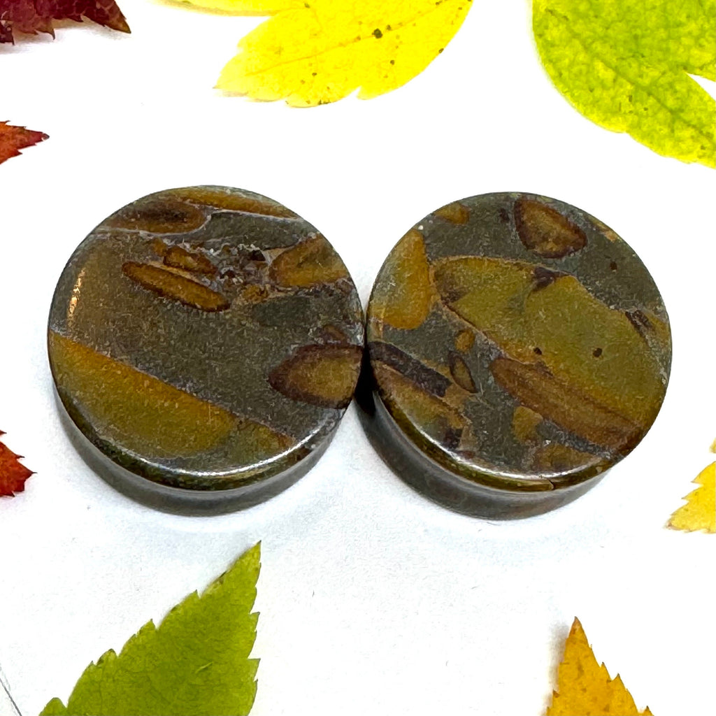 OOAK Bamboo Jasper Plugs – 1" (25mm) Double Flared