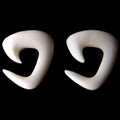 Carved Bone Tri-Spiral Hanging Earrings – 2g