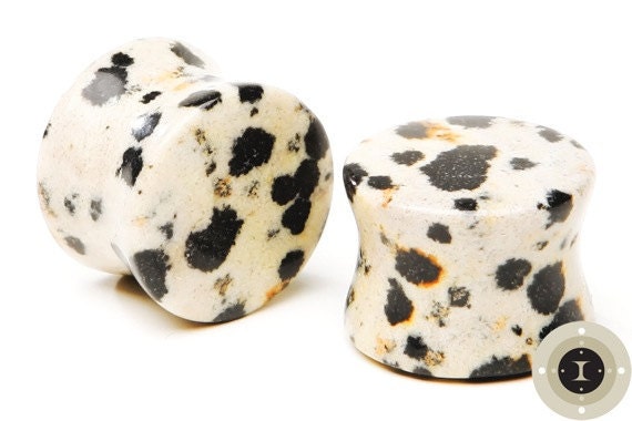 Dalmatian Jasper Plugs – Spotted Stone Ear Gauges