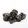 Ebony Wood Nautical Star Inlay Plugs – Double Flared
