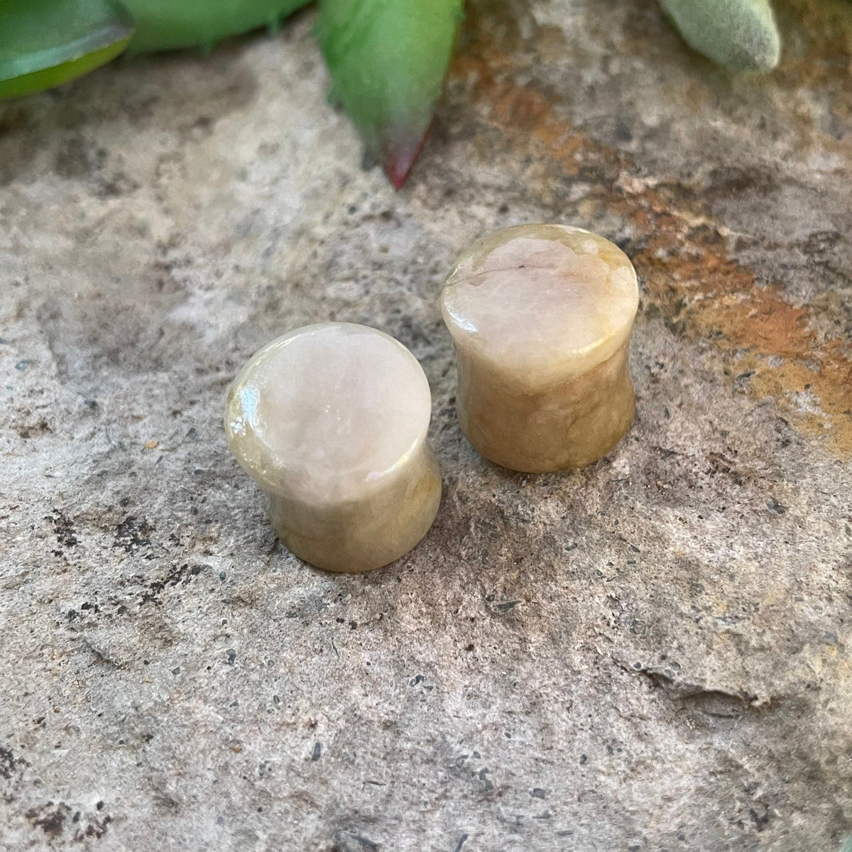 OOAK Brown Jadeite Stone Plugs – 1/2" (13mm)