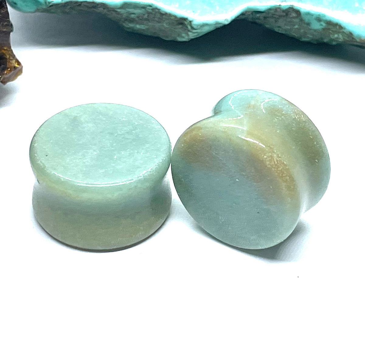 OOAK Multicolor Amazonite Plugs – 7/8" (22mm)