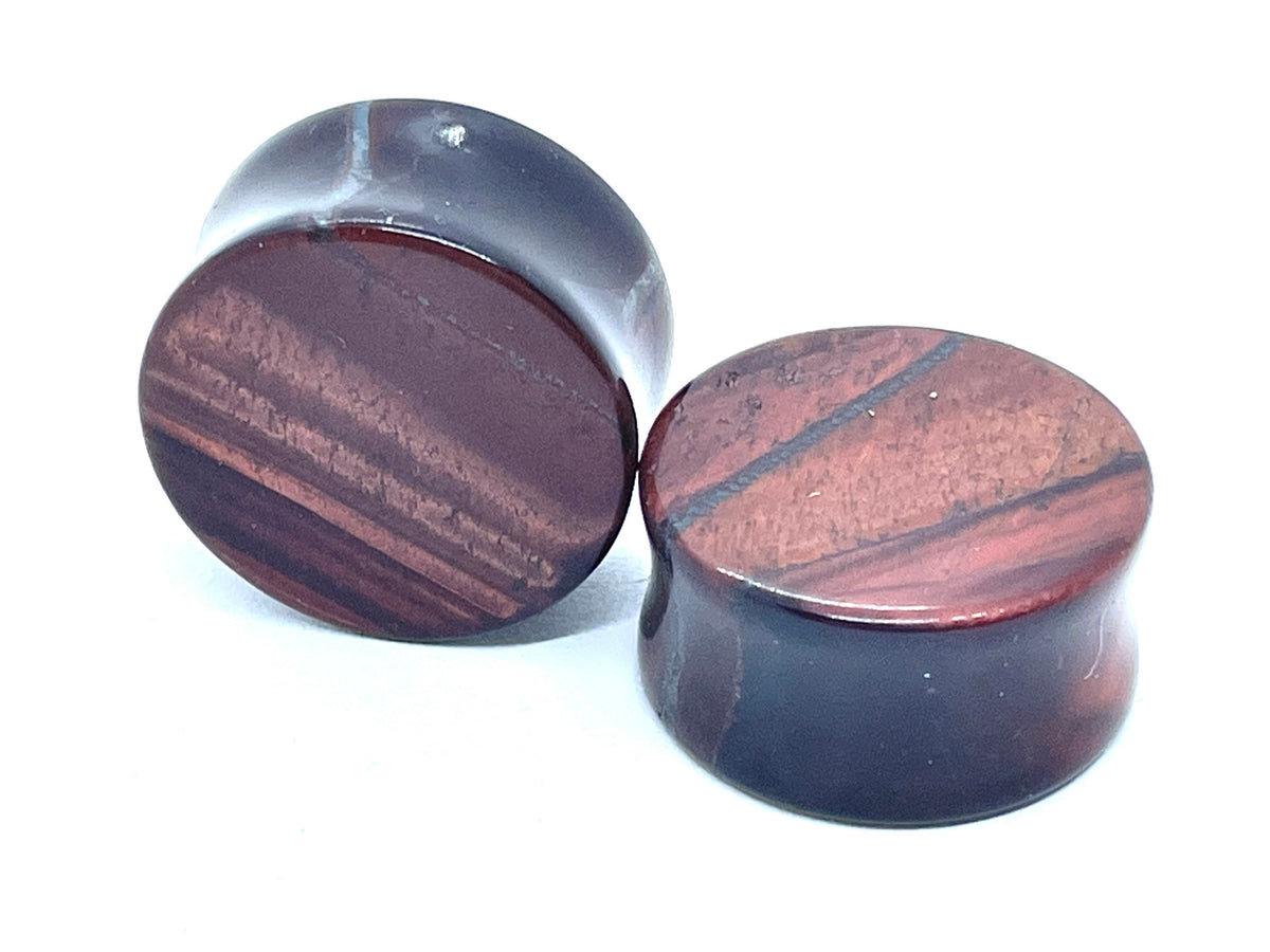 OOAK Red Tiger’s Eye Plugs – 7/8" (22mm)