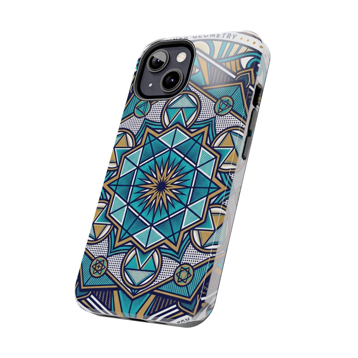 Tough Phone Case — Blue Geometric Mandala Protective Phone Cover