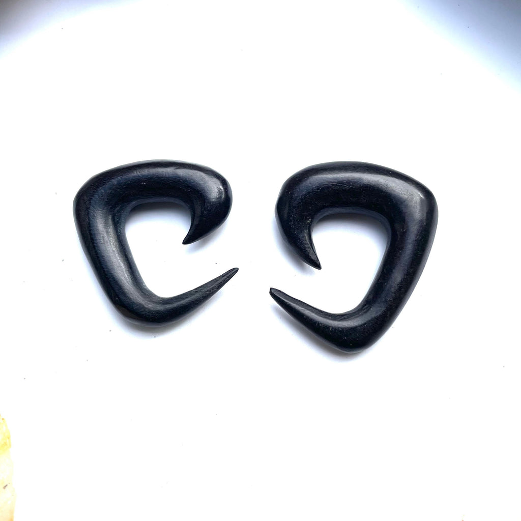 Ebony Wood Tri-Spiral Earrings – Organic Ear Gauges