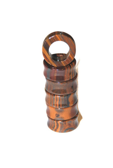 Tiger Iron Stone Tunnels – Double Flared Ear Gauges