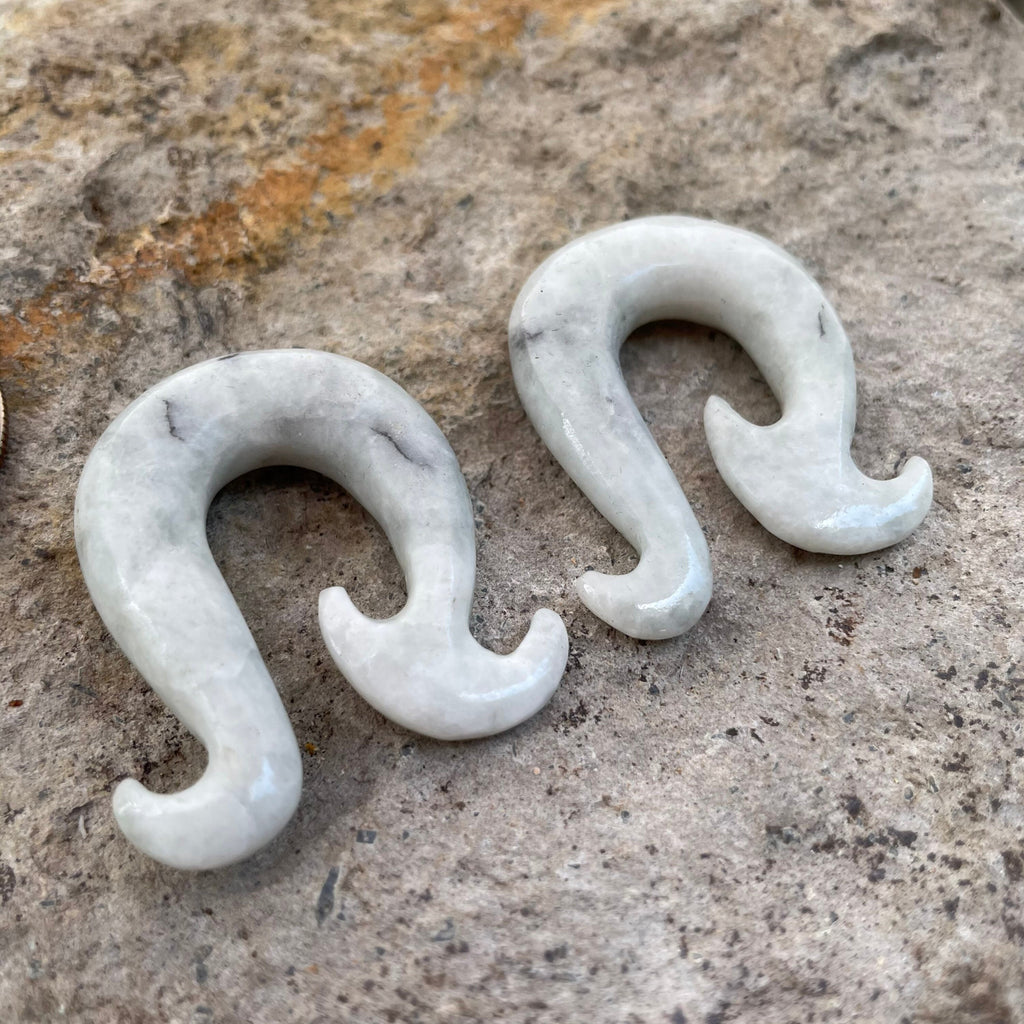 OOAK Jadeite Wave Hook Earrings – 00g (9.5mm)