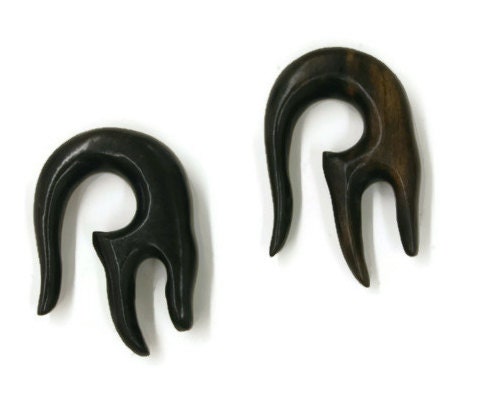 Ebony Wood Hanging Gauged Earrings – Limited Edition