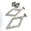 Sparkling Rhinestone Magnetic Clasp Gauged Earrings
