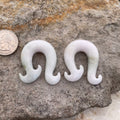 OOAK Jadeite Wave Hook Earrings – 7/16" (11mm)