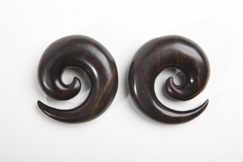 Ebony Wood Spiral Earrings – Limited Edition Ear Gauges