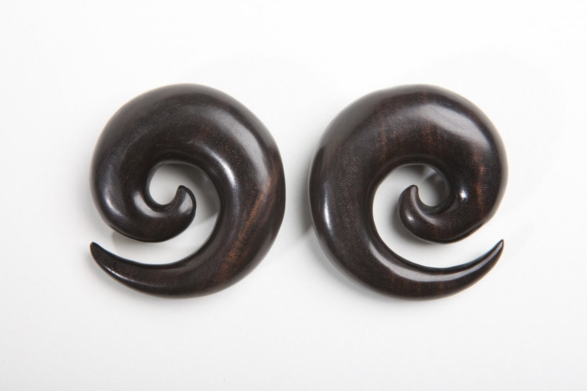 Ebony Wood Spiral Earrings – Limited Edition Ear Gauges