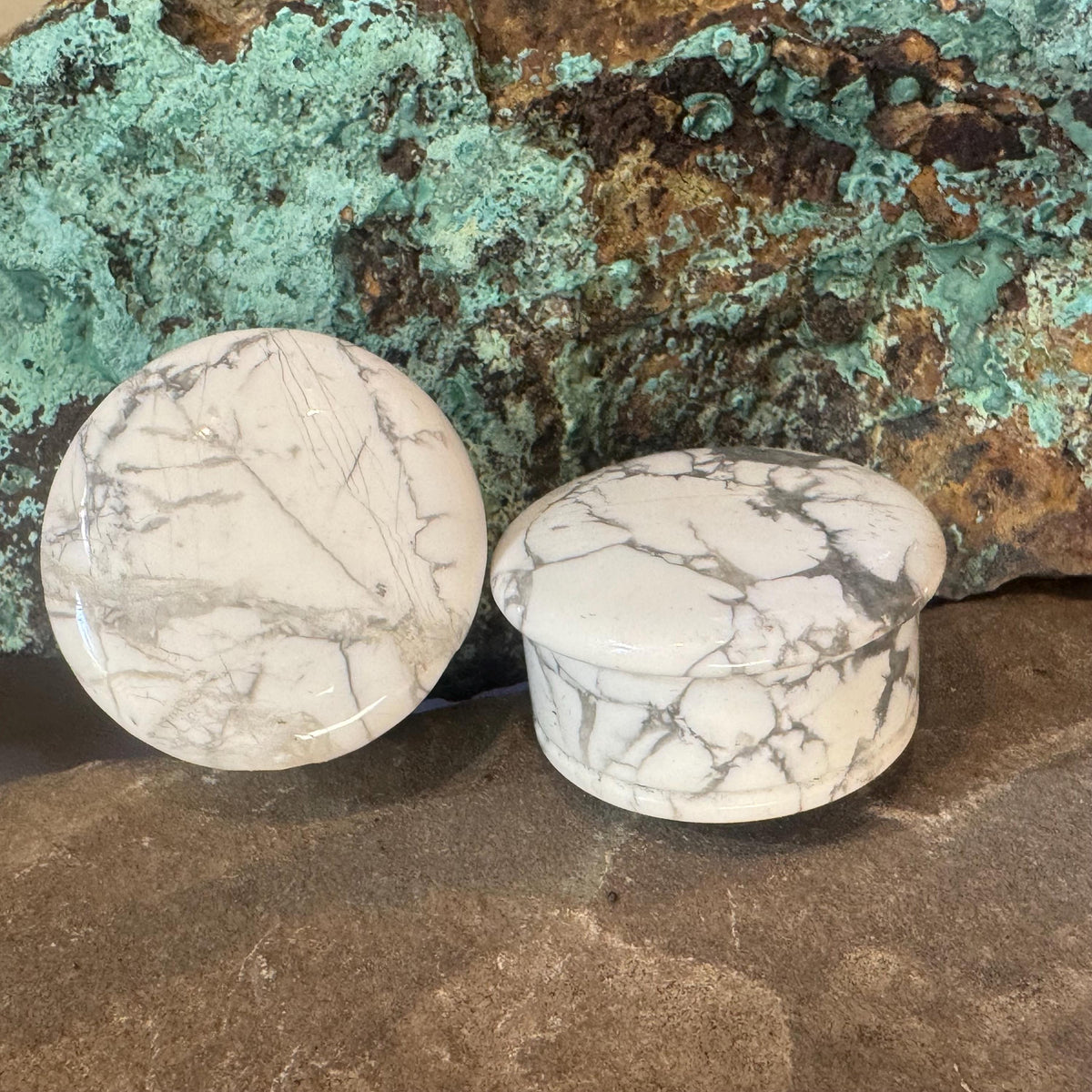 White Howlite Stone Plugs – Single Flared Gauges