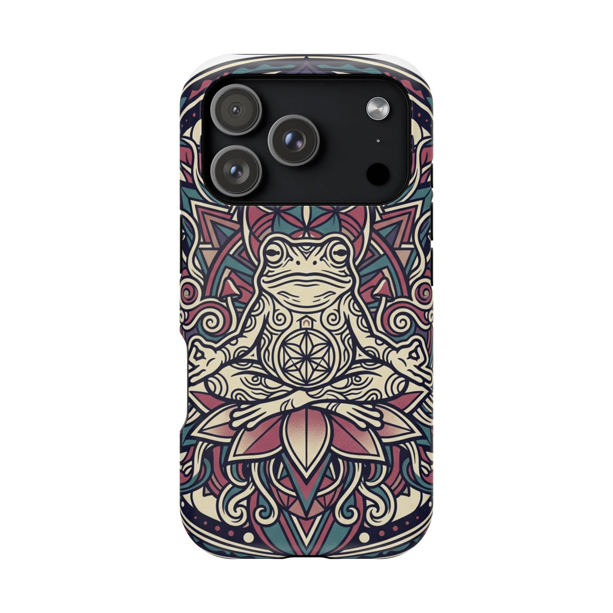 Meditative Frog Mandala Phone Case — Impact‑Resistant Protective Cover