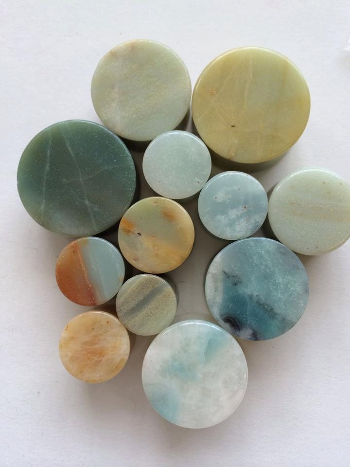 Blue Amazonite Plugs – Double Flared Stone Ear Gauges