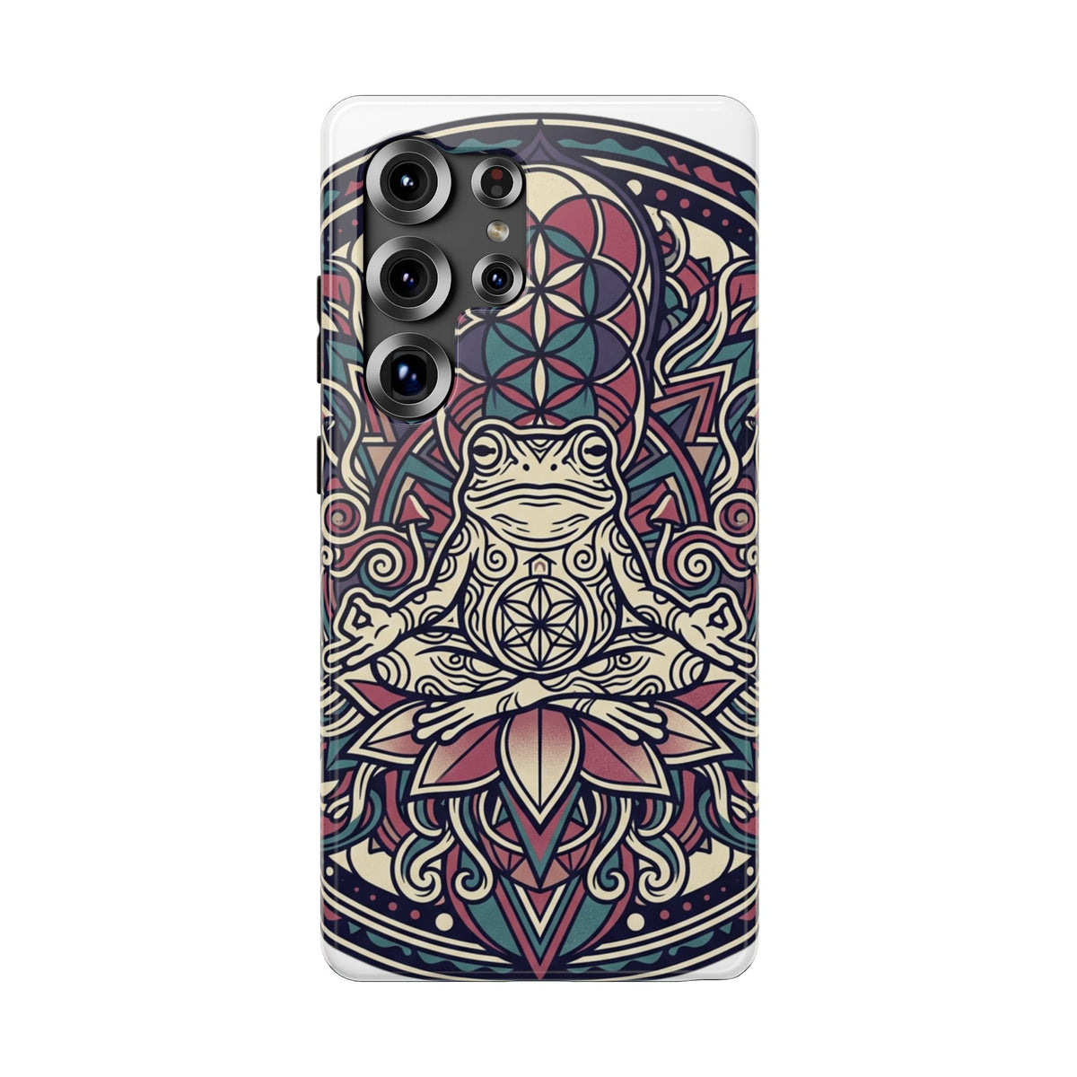 Meditative Frog Mandala Phone Case — Impact‑Resistant Protective Cover