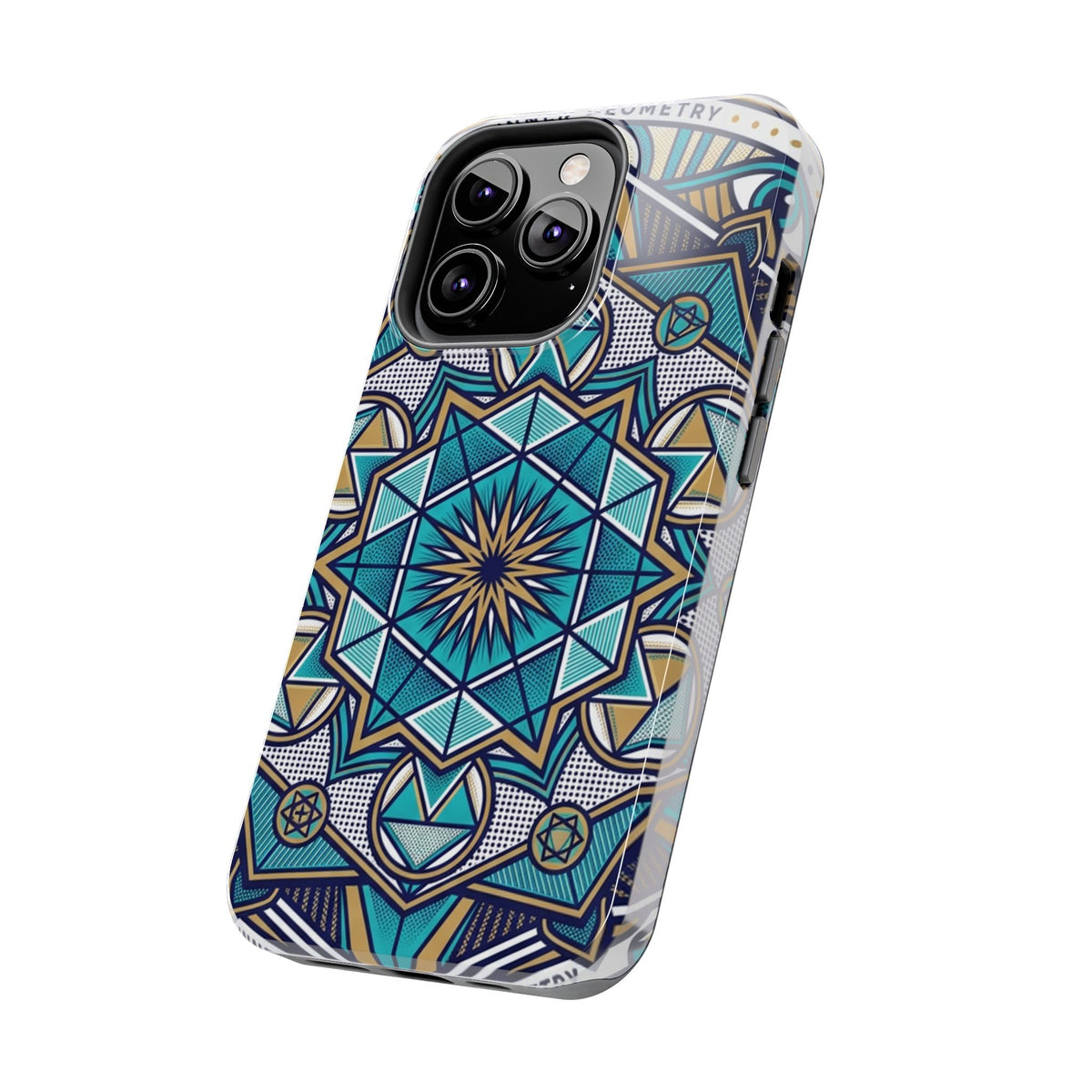 Tough Phone Case — Blue Geometric Mandala Protective Phone Cover
