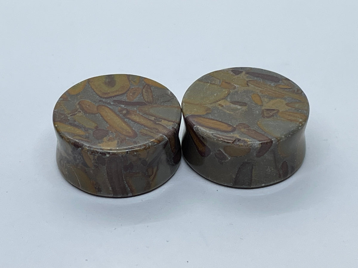 OOAK Jasper Stone Plugs – 1" (25mm)