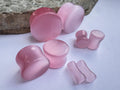 Light Pink Cat's Eye Plugs – Double Flared Glass Gauges