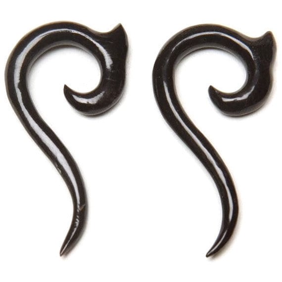 Horn Spiral Drop Gauged Earrings – Organic Ear Hangers