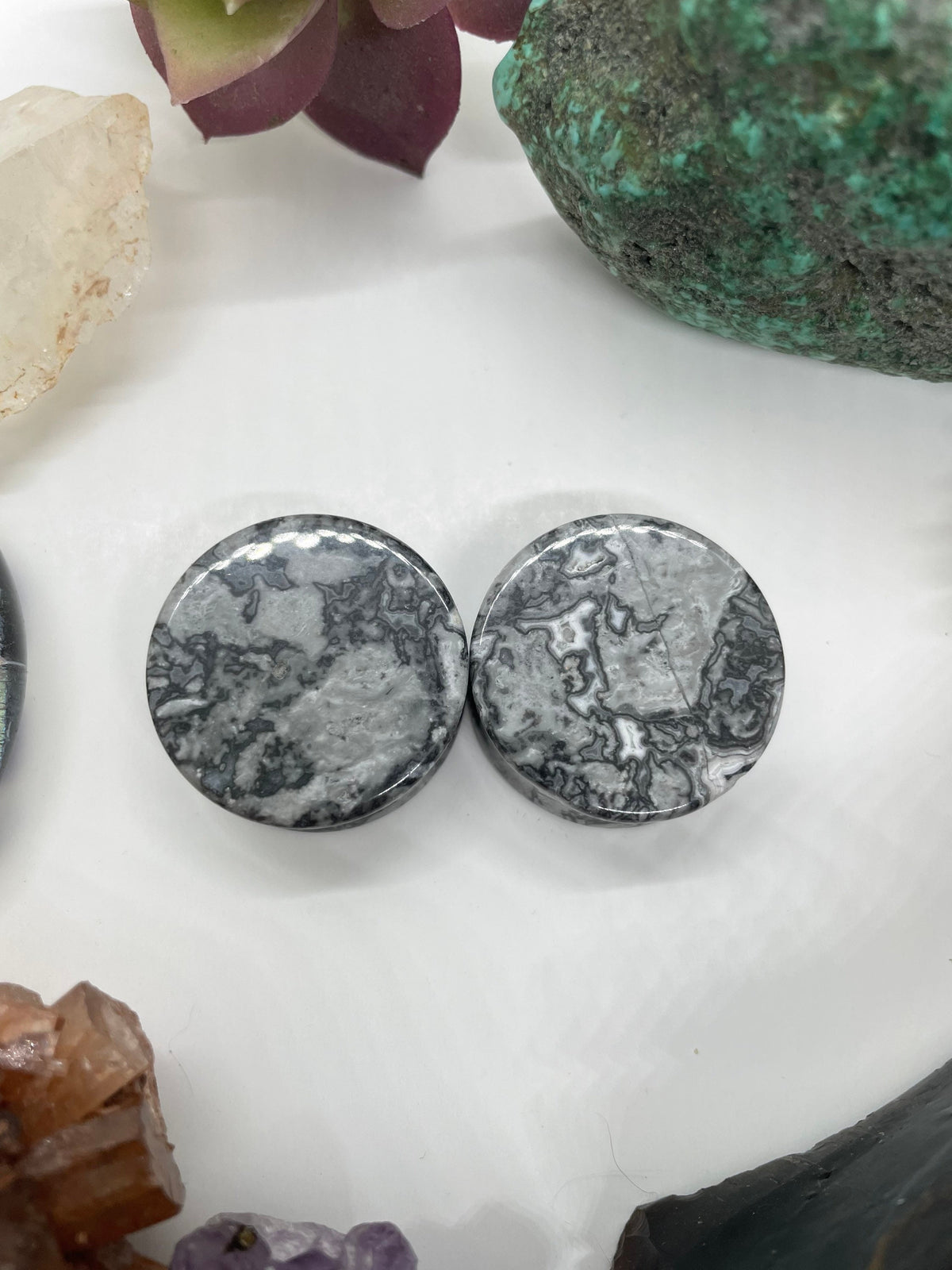 OOAK Wave Jasper Plugs – 1" (25mm)