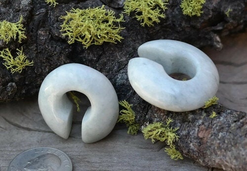 OOAK Green Jadeite Donut Ear Hangers – Verify Size
