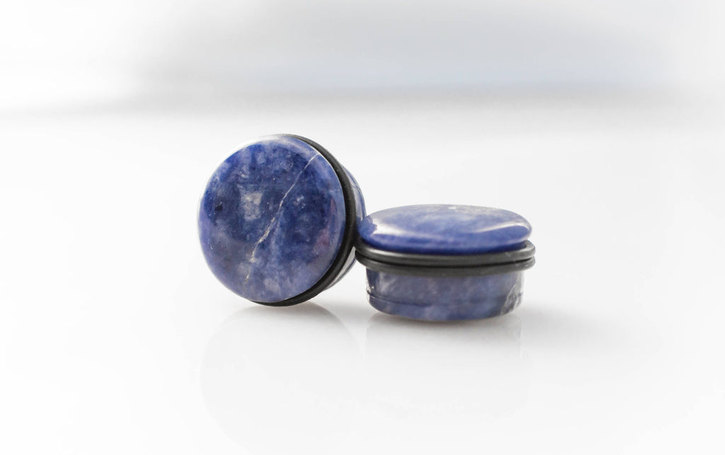 Blue Sodalite Single Flared Plugs – Stone Ear Gauges