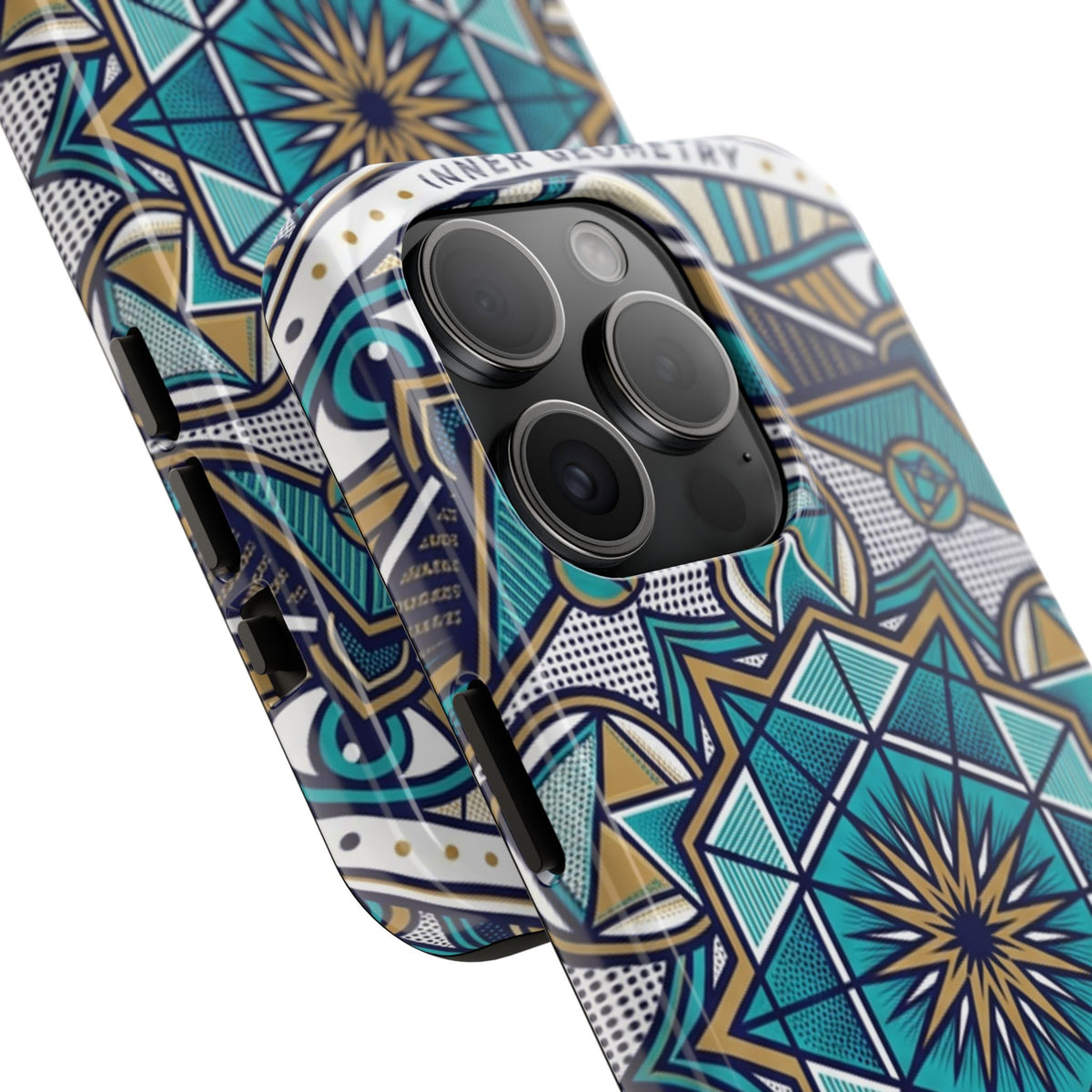 Tough Phone Case — Blue Geometric Mandala Protective Phone Cover