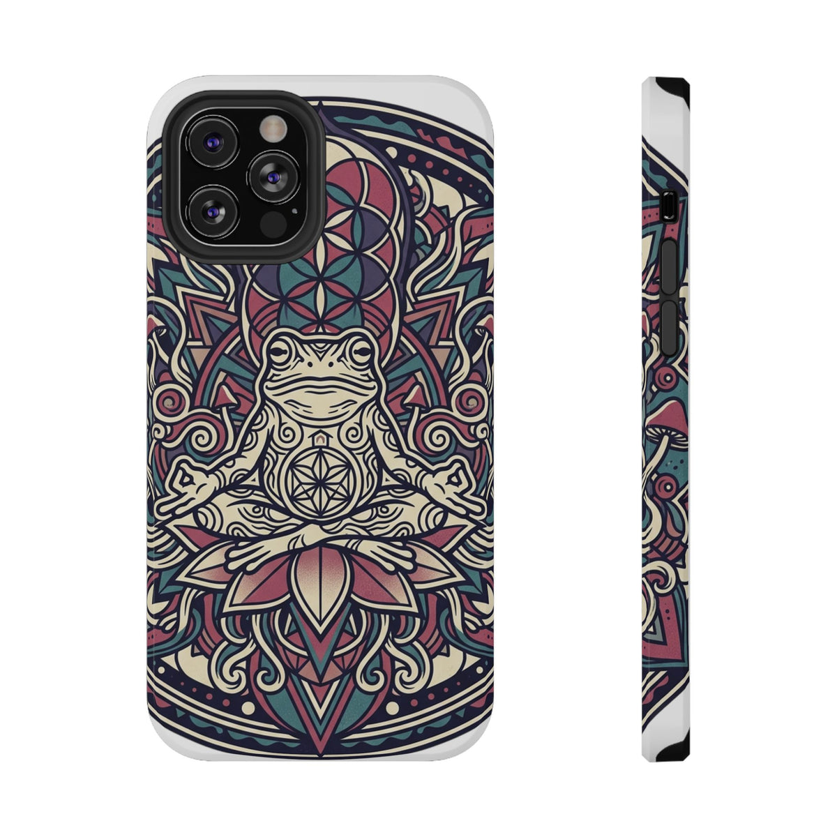 Meditative Frog Mandala Phone Case — Impact‑Resistant Protective Cover