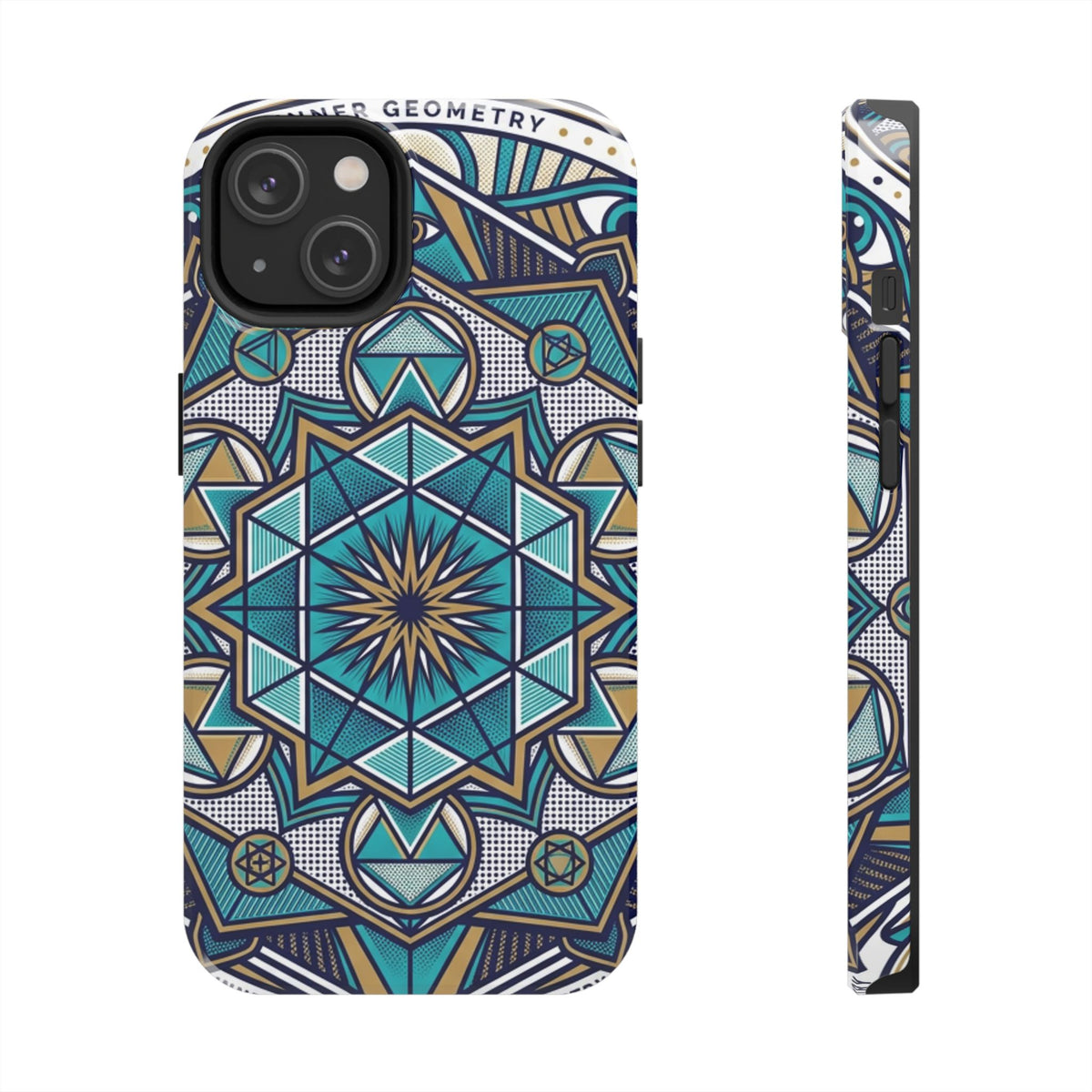 Tough Phone Case — Blue Geometric Mandala Protective Phone Cover