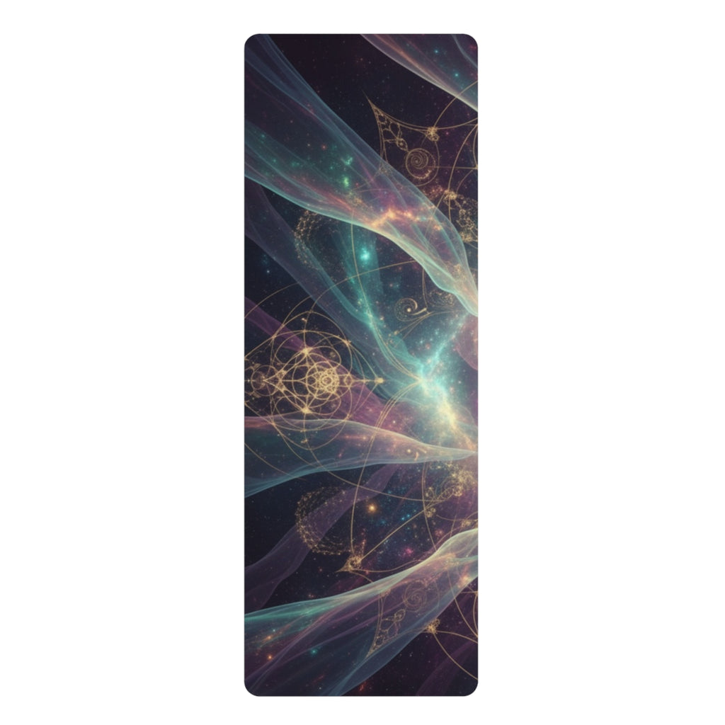 Mystic Galaxy Rubber Yoga Mat — Cosmic Mandala Non-Slip Exercise Mat