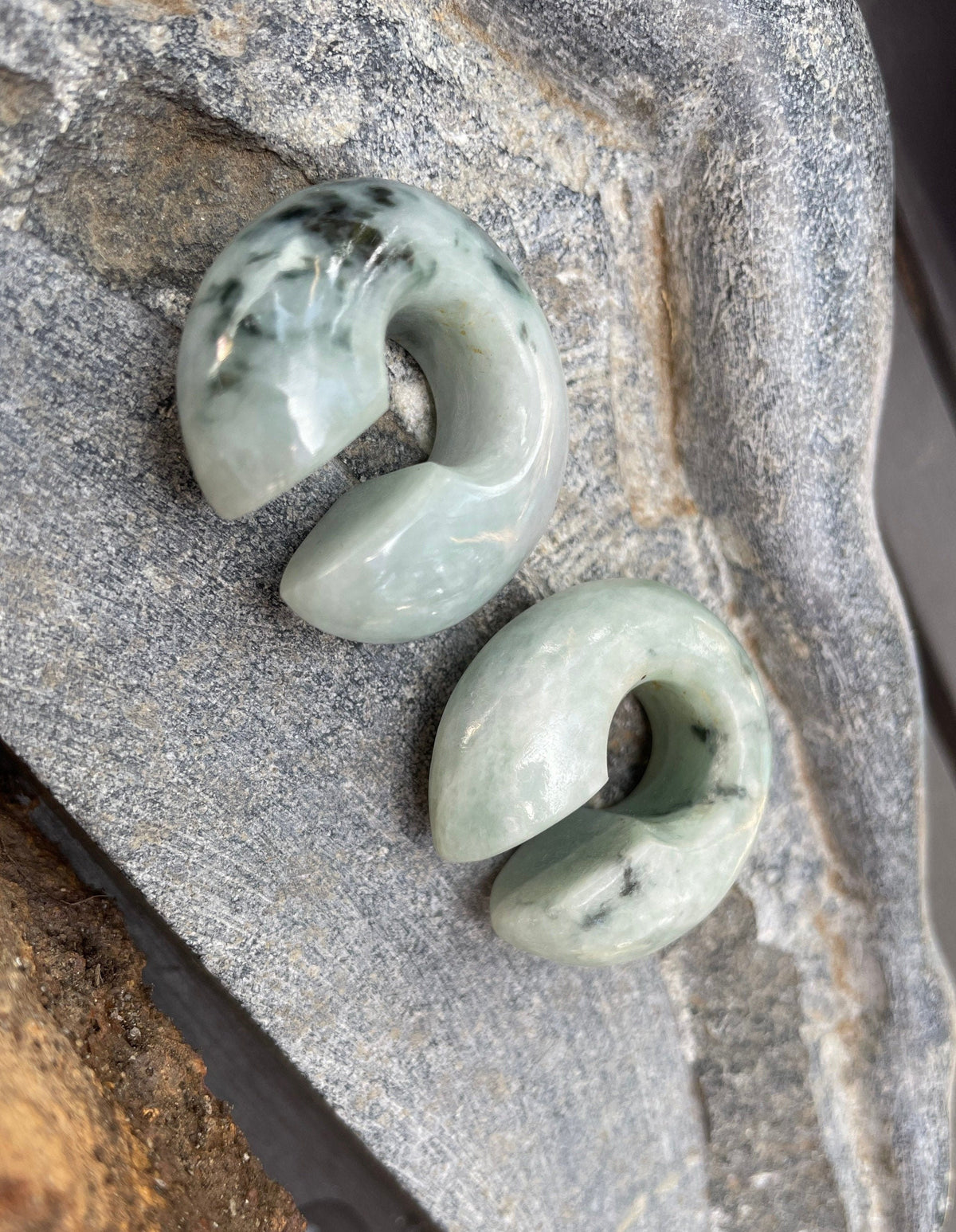 OOAK Green Jadeite Donut Earrings – 1/2" (13mm)